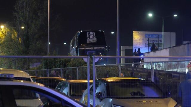 Chegada do autocarro do Sporting a Alvalade