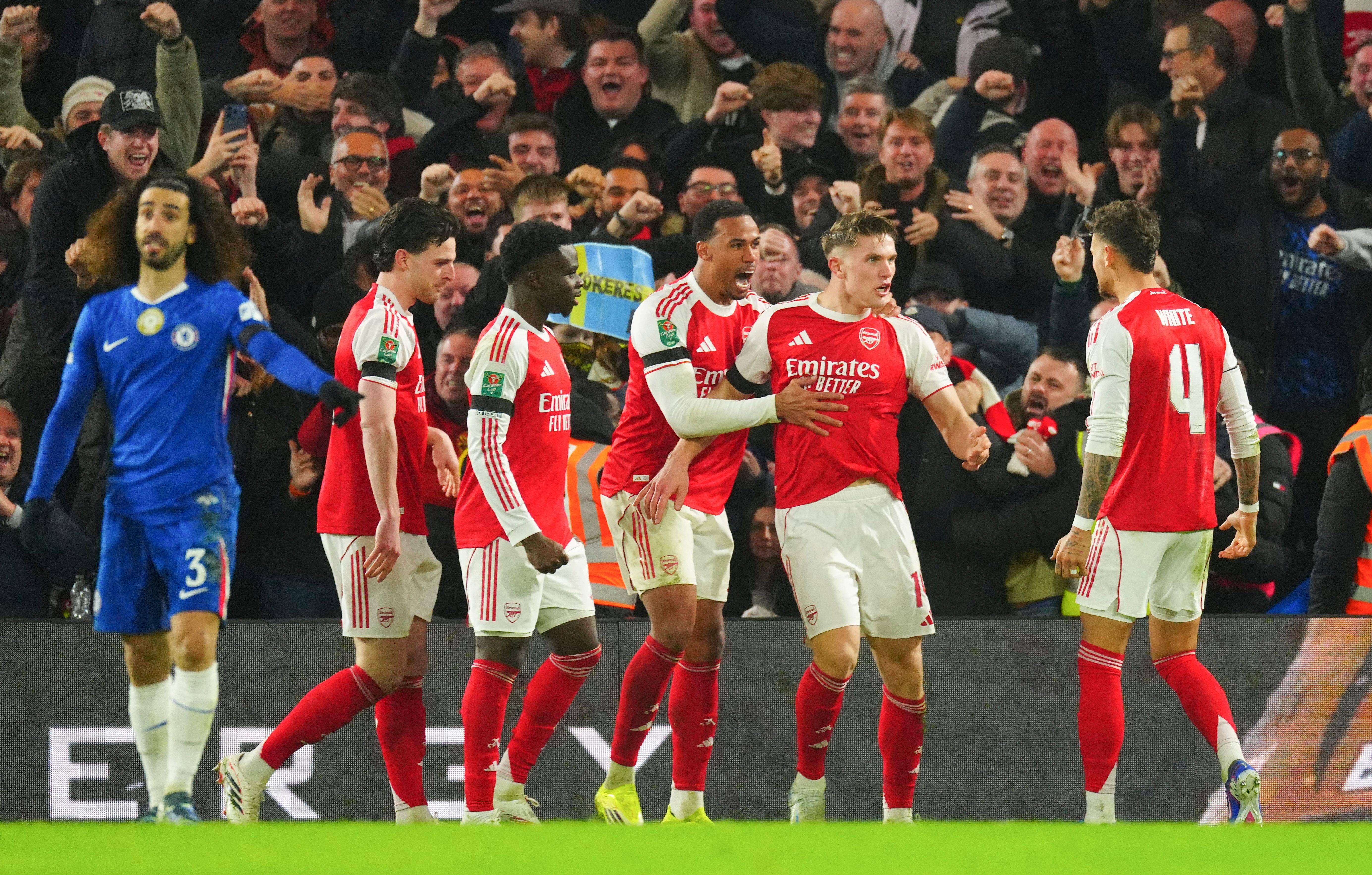 Viktor Gyokeres marcou pelo Arsenal frente ao Chelsea