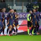 Jogadores da Roma a celebrarem o golo de Soulé