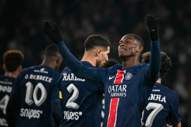 Nuno Mendes festeja o segundo golo do PSG (FOTO IMAGO)