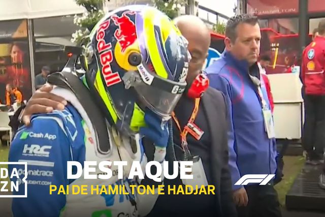 É isto que gostamos de ver: pai de Hamilton conforta rookie forçado a abandonar no aquecimento 