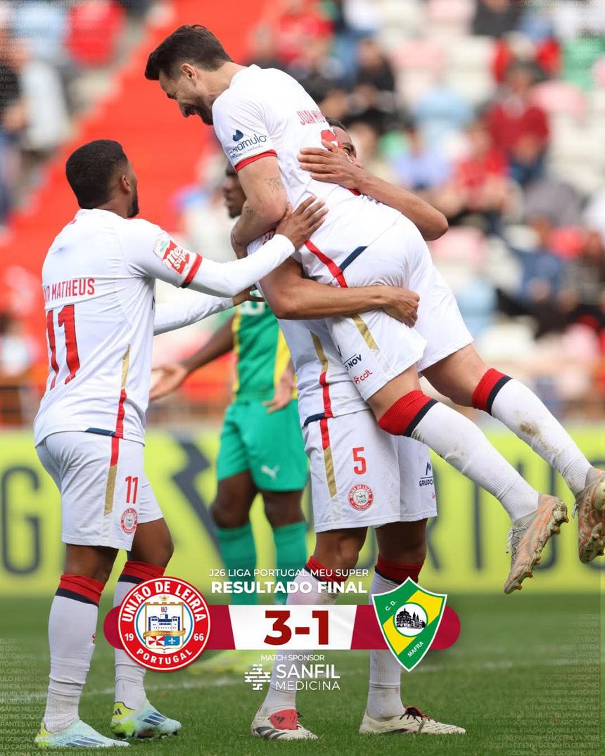 Leirienses venceram o Mafra e continuam a sonhar com a subida à Liga (Foto: UD Leiria)