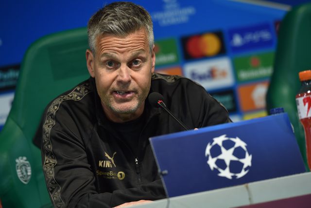 Kjetil Knutsen esteve presente na conferência de imprensa no Estádio de Alvalade. Foto: Miguel Nunes