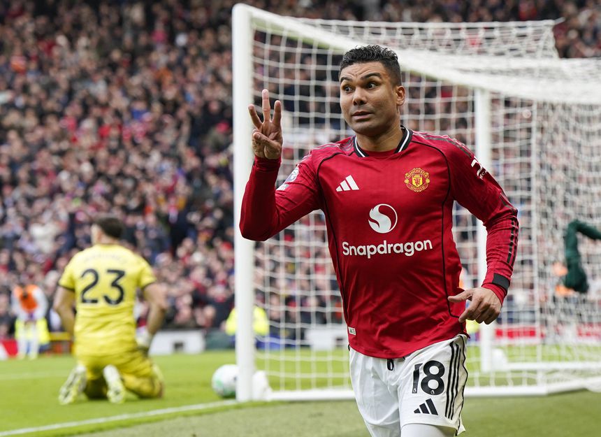 Casemiro marcou ao Aston Villa - Foto: IMAGO