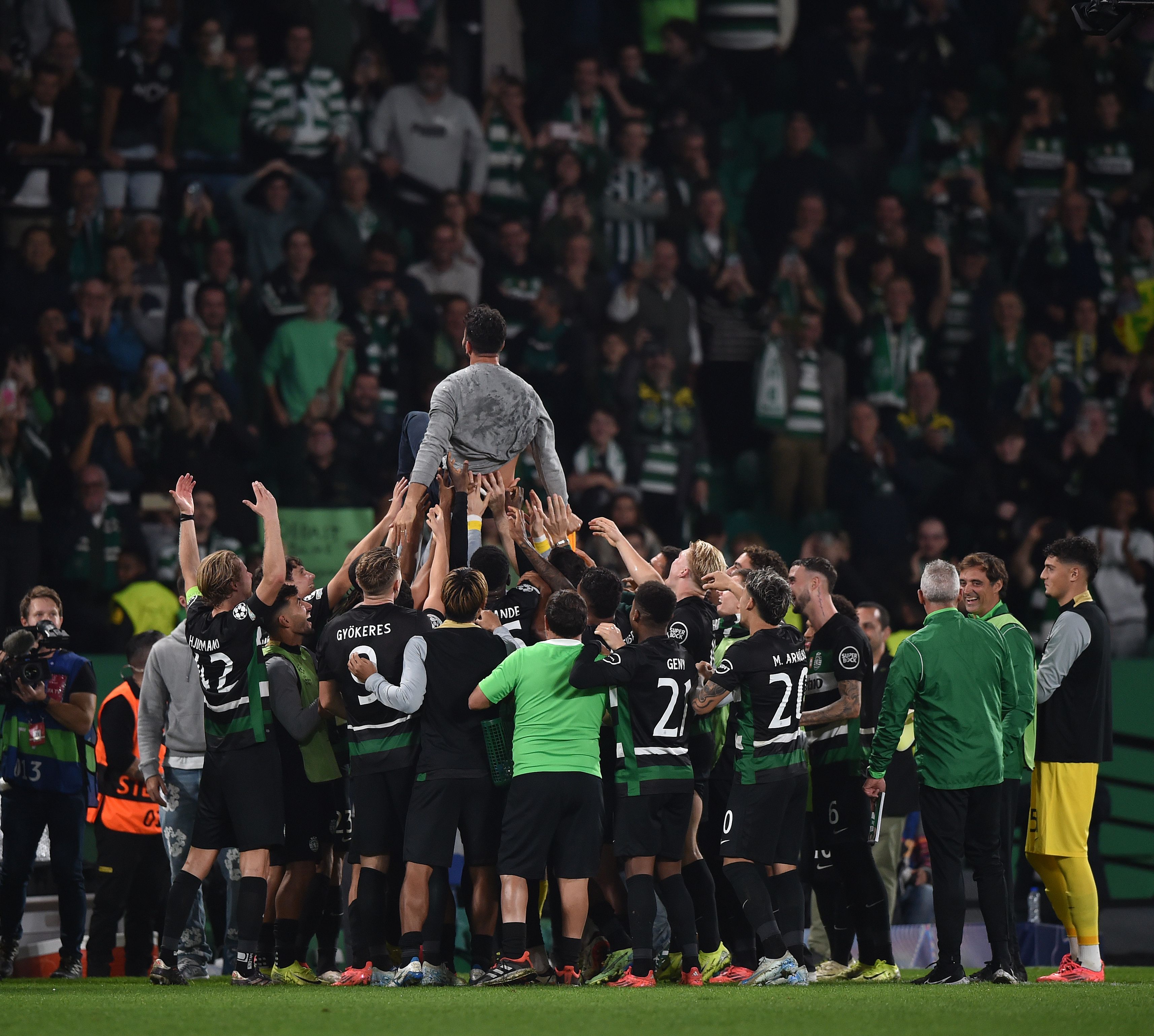 Sporting-Manchester City (4-1) - Fase de liga da Champions - 5 de novembro de 2024 - Noite histórica para os leões de Ruben Amorim, com goleada aos citizens de Pep Guardiola - Foto: A BOLA