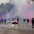 A apoteótica receção dos adeptos ao autocarro do Real Madrid
