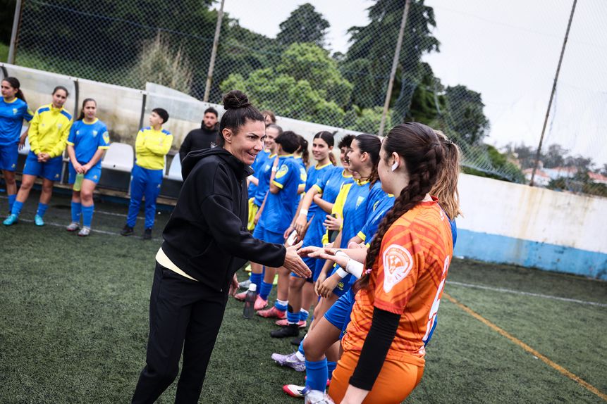 Ana Borges marcou presença no torneio, em Cascais, onde cumprimentos as jogadoras