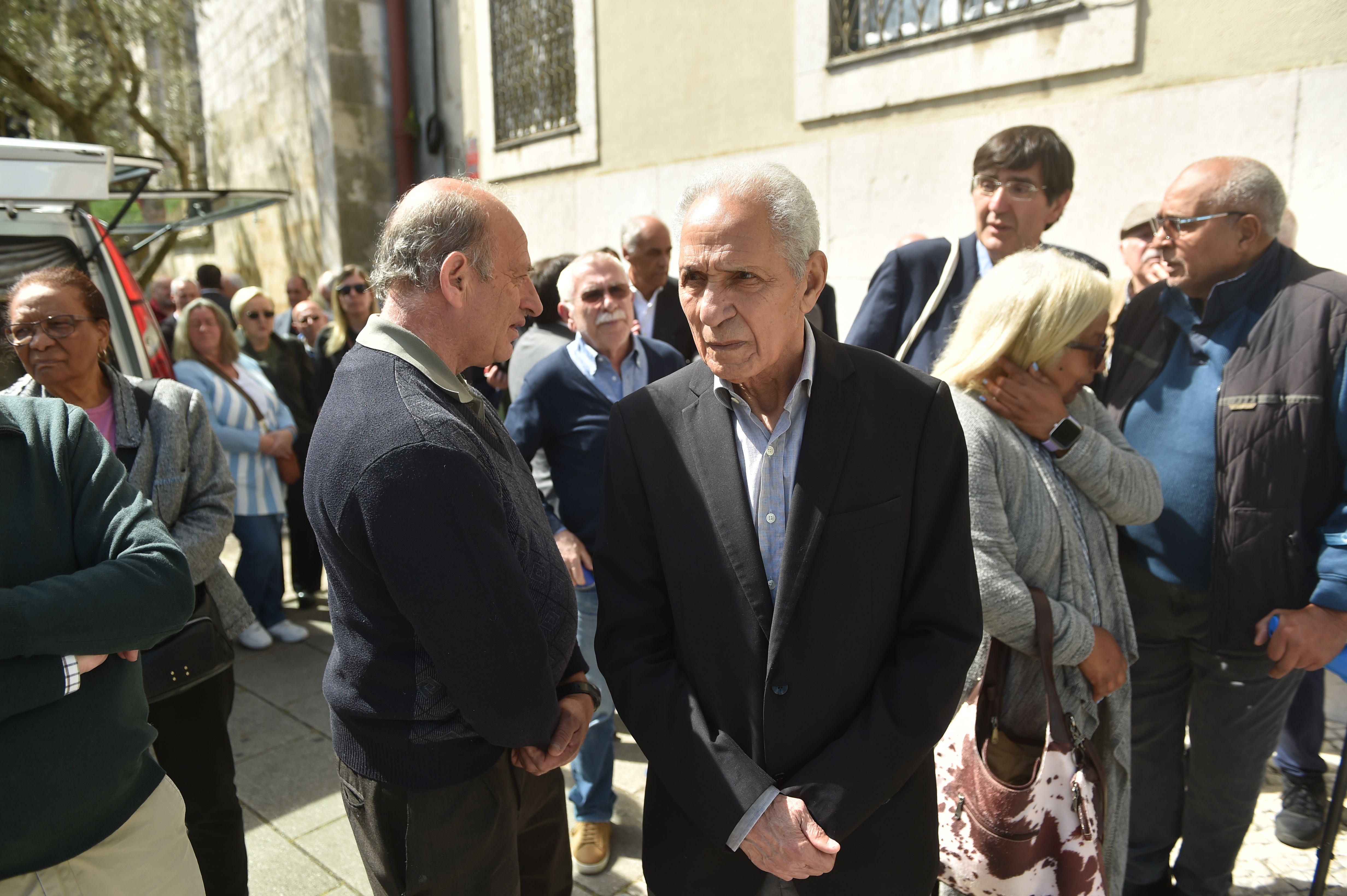 Hilário no último adeus a Vicente Lucas no Estádio do Restelo (foto: Miguel Nunes)