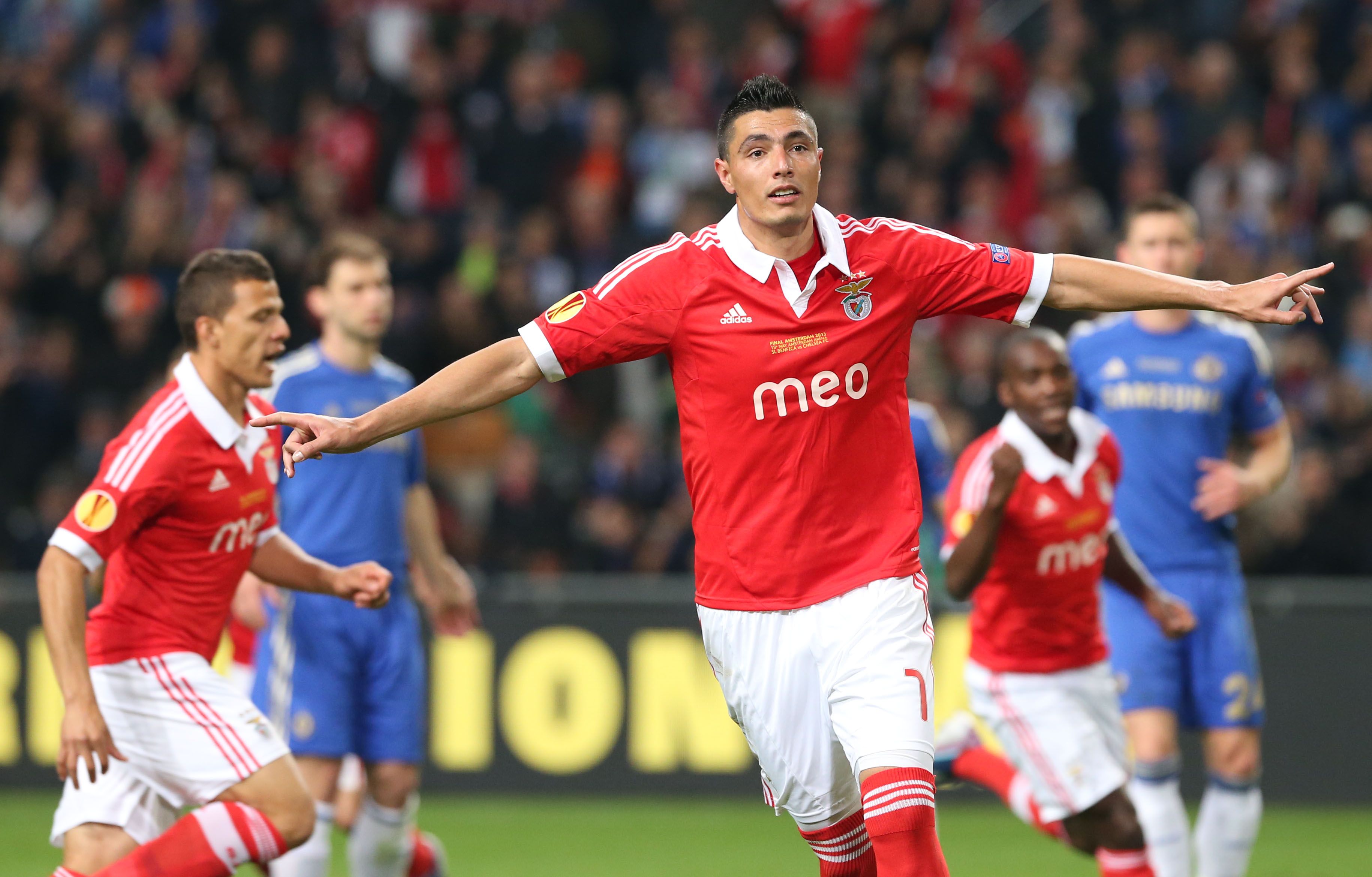 Golo de Cardozo na final da Liga Europa frente ao Chelsea foi insuficiente para a conquista do troféu, a 15 maio de 2013 - Foto: A BOLA/Sérgio Miguel Santos