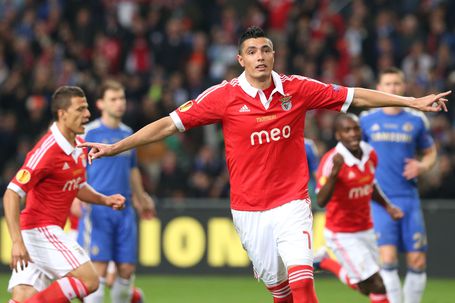 Óscar Cardozo marcou 171 golos em 293 jogos pelo Benfica — Foto: Sérgio Miguel Santos