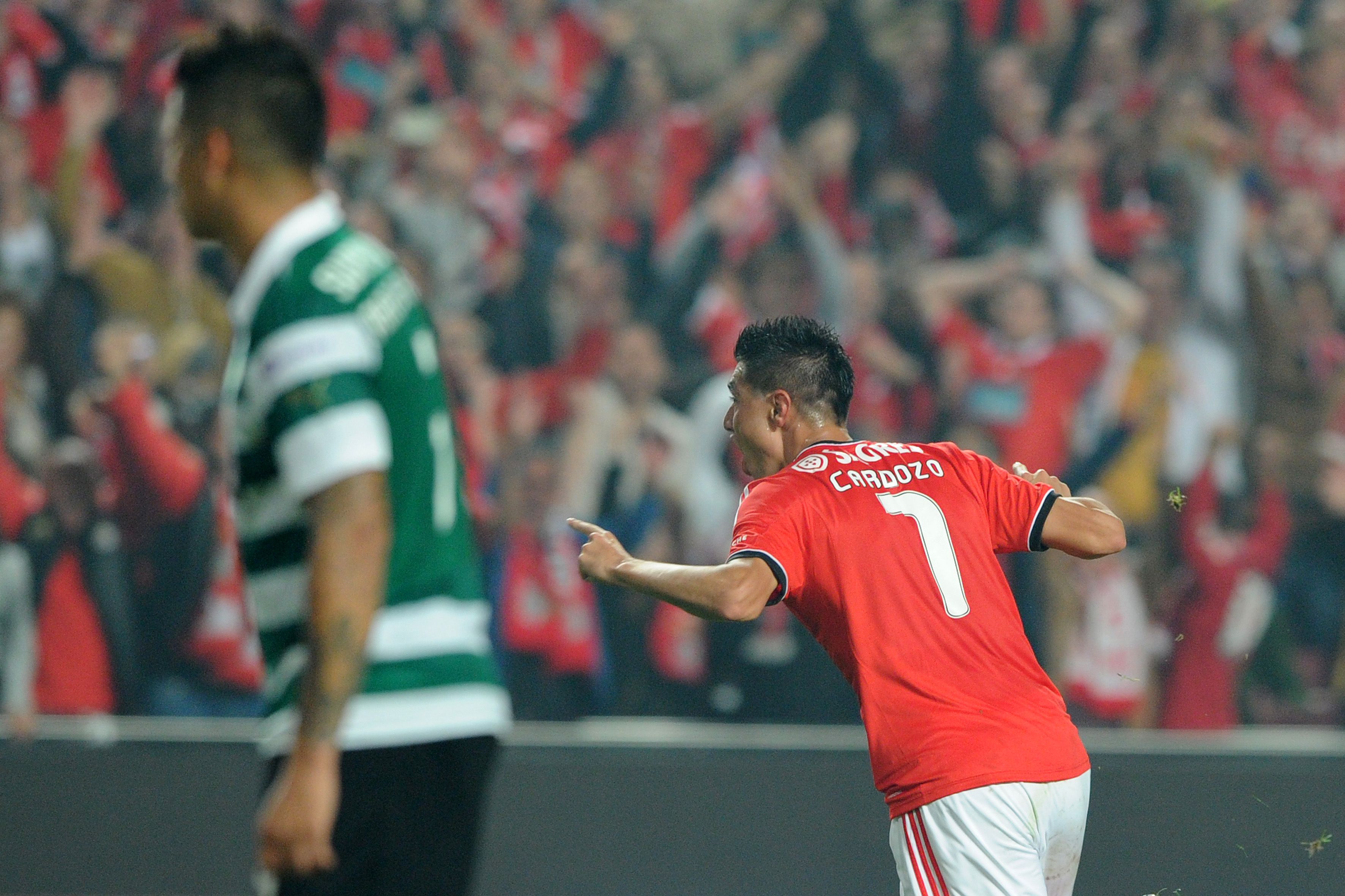 Hat trick de Cardozo ao Sporting, na 4.ª eliminatória da Taça de Portugal, a 9 de novembro de 2013 - Foto: A BOLA/Alexandre Pona