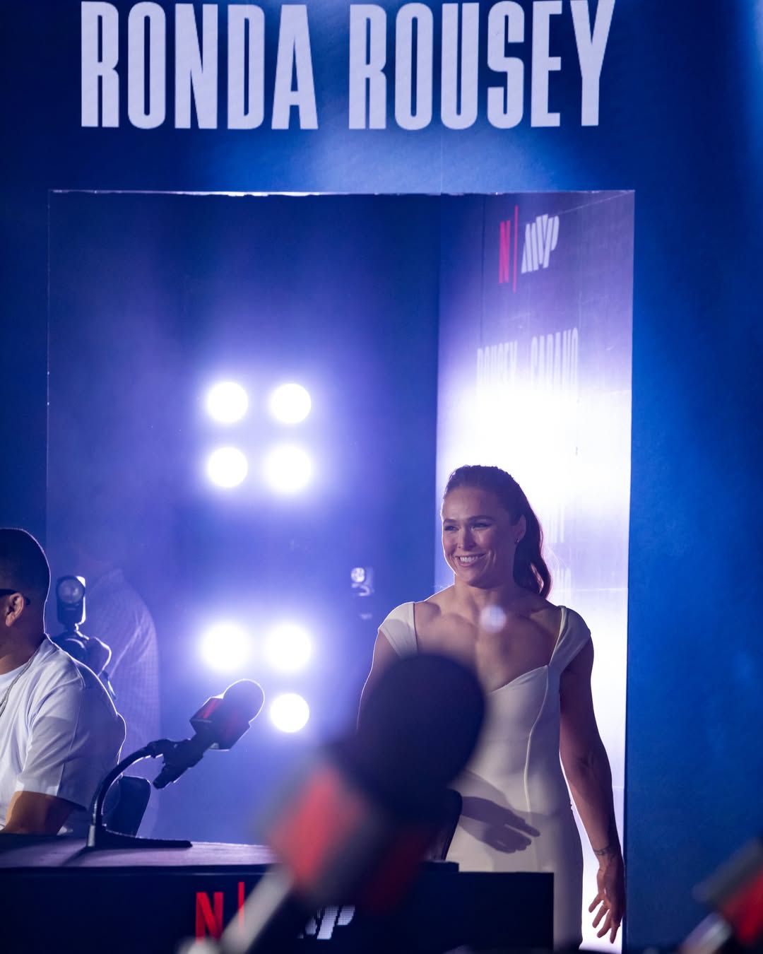 Ronda Rousey na apresentação do combate com Gina Carano  - Foto: Ronda Rousey Instagram