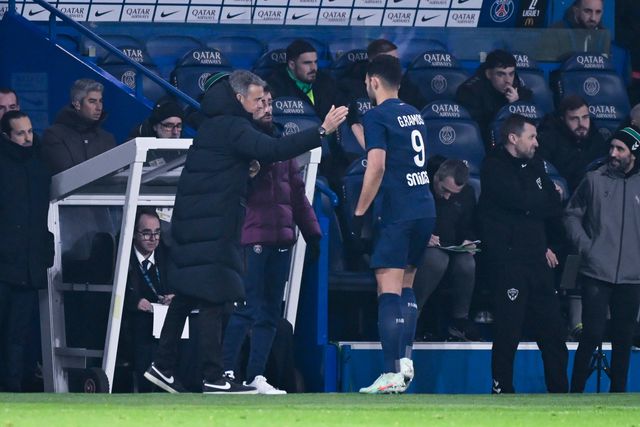 Luis Enrique com Gonçalo Ramos