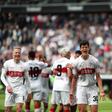 Jogadores do Estugarda a festejarem o apuramento