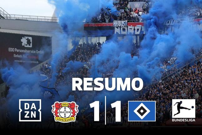 Golo de Fábio Vieira no empate do Hamburgo em Leverkusen