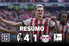 Ex-Benfica marca e Friburgo goleia Leipzig antes da final da Liga Europa