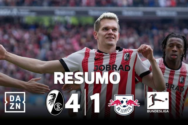 Ex-Benfica marca e Friburgo goleia Leipzig antes da final da Liga Europa