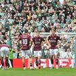 Jogadores do Hearts desiludidos com o final de jogo