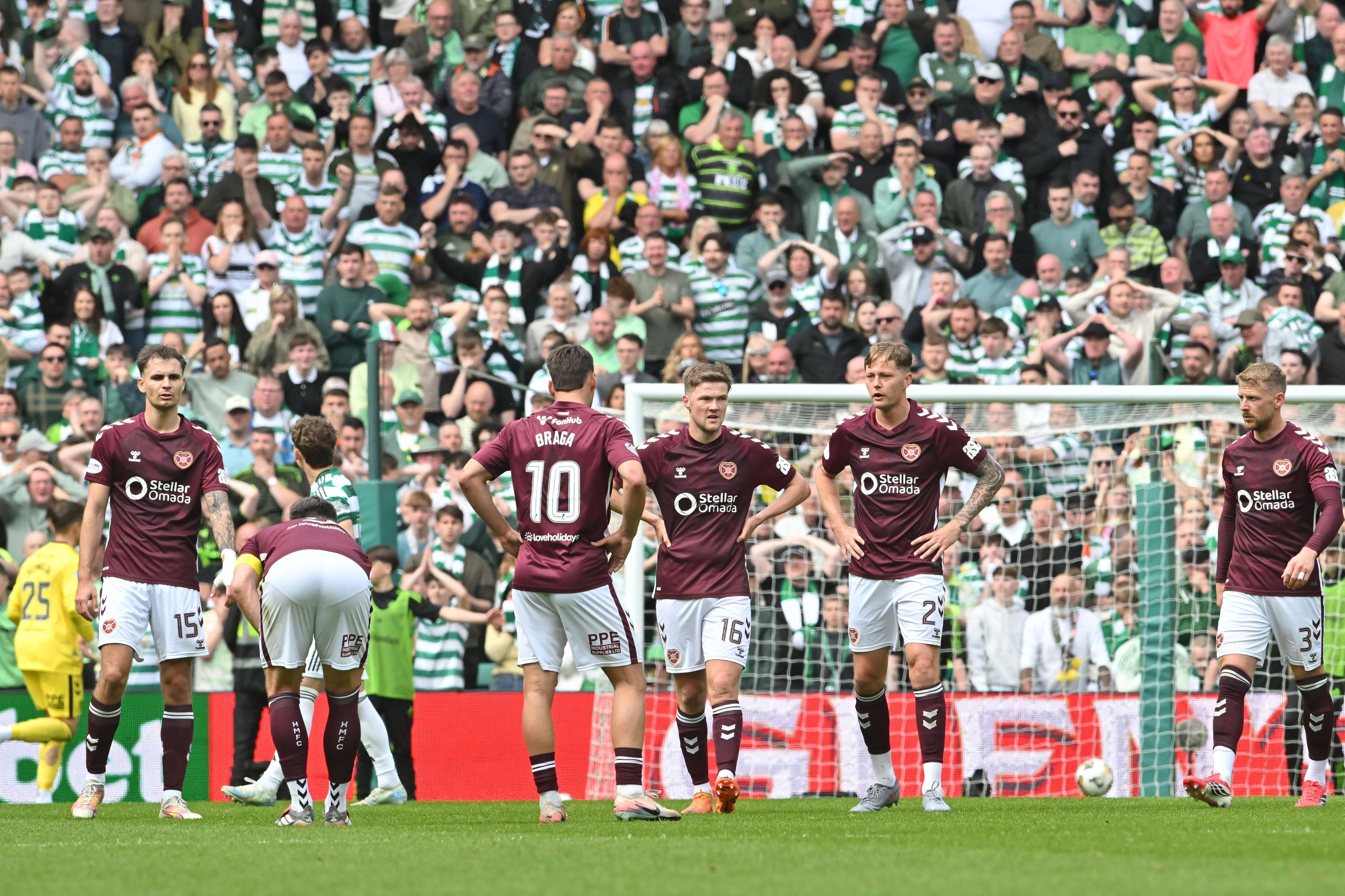 Jogadores do Hearts desiludidos com o final de jogo
