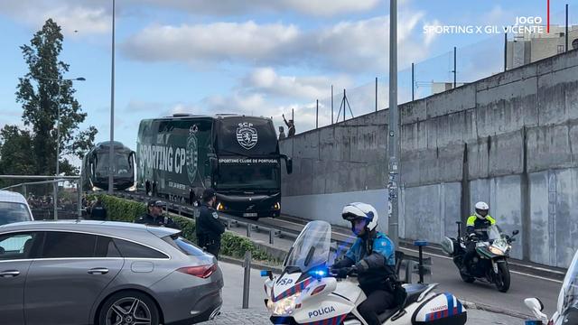 Chegada do Sporting a Alvalade para o jogo com o Gil Vicente