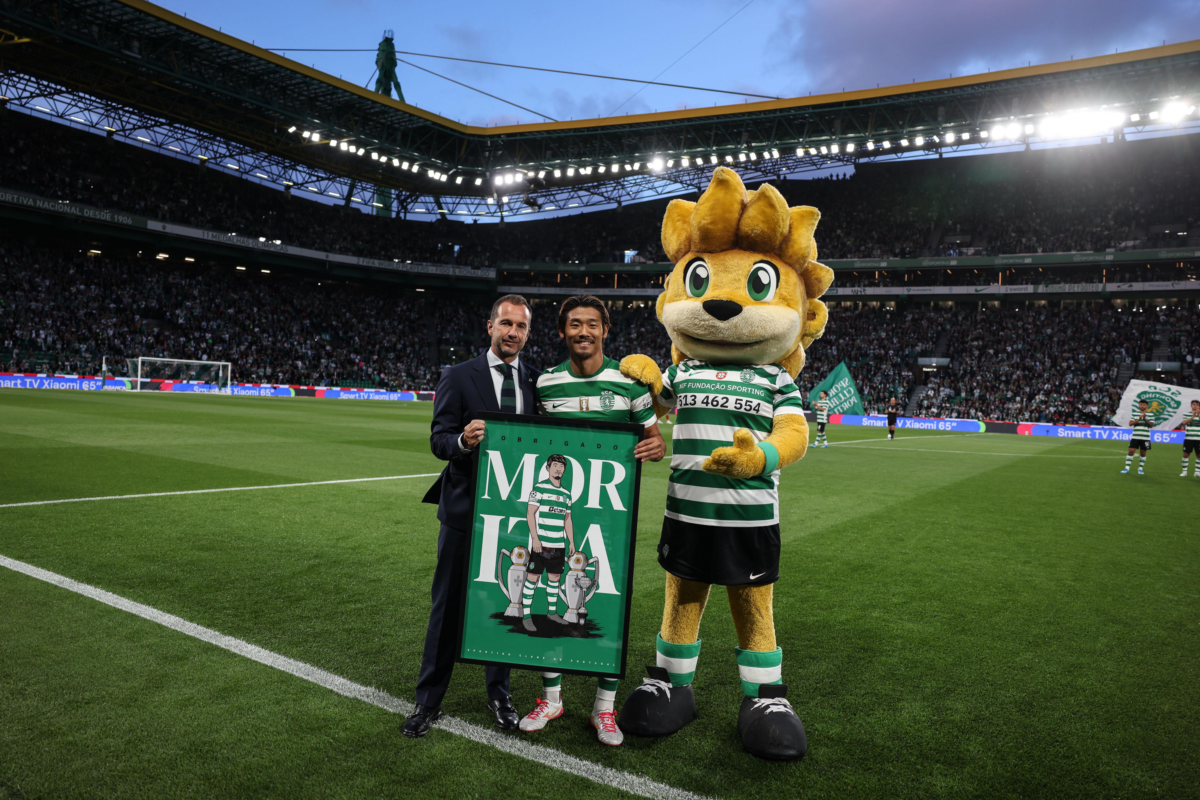 Hidemasa Morita homenageado no Sporting-Gil Vicente da 34.ª jornada da Liga (foto: SCP)