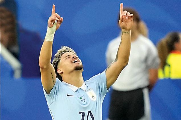 Maxi Araújo celebra golo marcado pelo Uruguai à Arábia Saudita - Foto: IMAGO