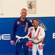 O oposto do Benfica Felipe Banderó na cerimónia de jiu-jitsu. Intagram