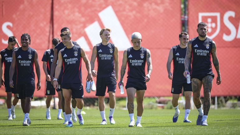 Treino do Benfica com mais um reforço (fotos e vídeo)