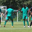 Festejos auriverdes após o tento apontado por Tiago Manso (Foto: Tondela)