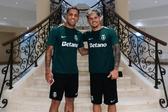 Rodrigo Zalazar e Maxi Araújo já no estágio do Sporting em Lagos. Foto Sporting CP