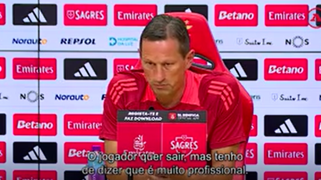Roger Schmidt sobre Neres: «A situação é clara, o jogador quer sair»