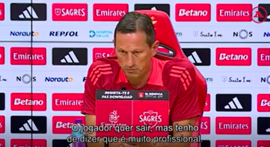 Roger Schmidt sobre Neres: «A situação é clara, o jogador quer sair»