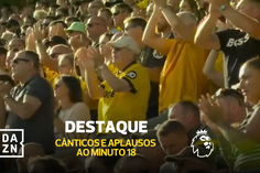 Aplausos para Diogo Jota ao minuto 18 do Wolves-Man. City