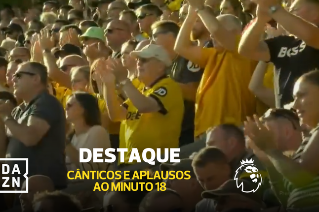 Aplausos para Diogo Jota ao minuto 18 do Wolves-Man. City