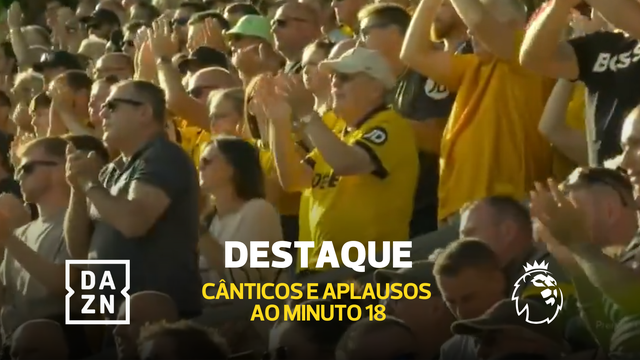 Aplausos para Diogo Jota ao minuto 18 do Wolves-Man. City