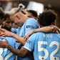 Festejos dos jogadores do Manchester City diante do Wolverhampton