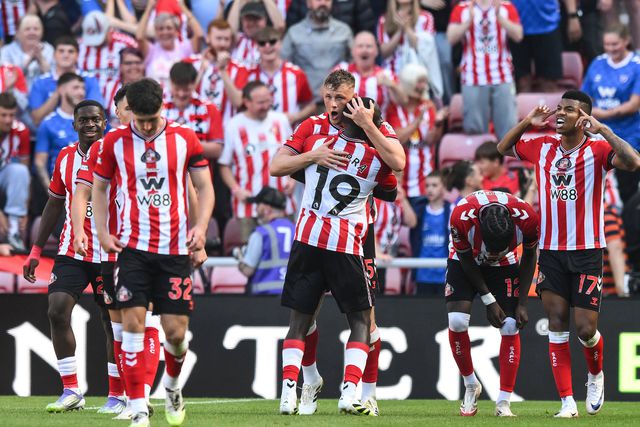 Festejos dos jogadores do Sunderland