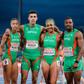 Equipa de 4x100 mista: Gabriel Maia, Tatjana Pinto, Delvis Santos e Arialis Martínez (FPA/Sportmedia)