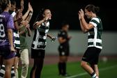 Telma Encarnação comemora golo frente às inglesas (Foto Sporting CP)