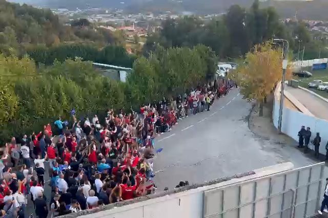 Chegada do Benfica a Vizela