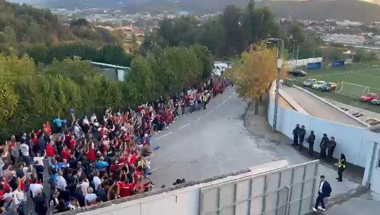 Chegada do Benfica a Vizela