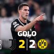 Yildiz com assistência a rasgar a defesa do Dortmund para o golo de Vlahovic