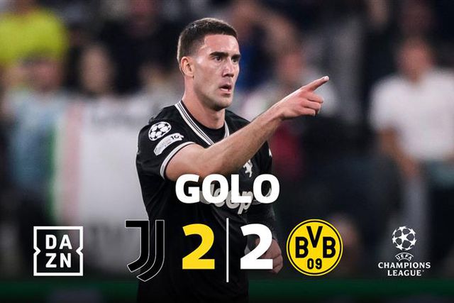 Yildiz com assistência a rasgar a defesa do Dortmund para o golo de Vlahovic