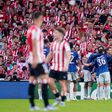 Martinelli celebra o primeiro golo do Arsenal frente ao Athletic Bilbao (FOTO IMAGO)