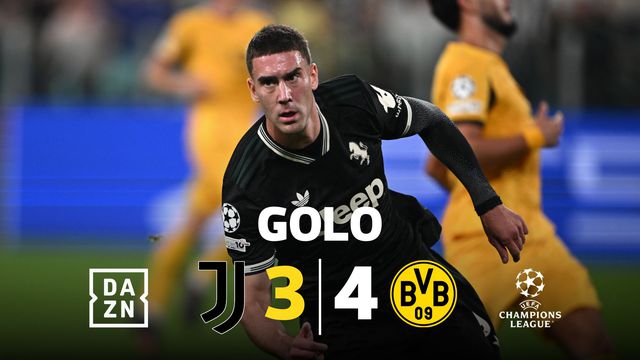 Erro na construção do Dortmund aos 90+4 e Vlahovic reduz