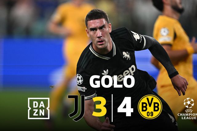 Erro na construção do Dortmund aos 90+4 e Vlahovic reduz