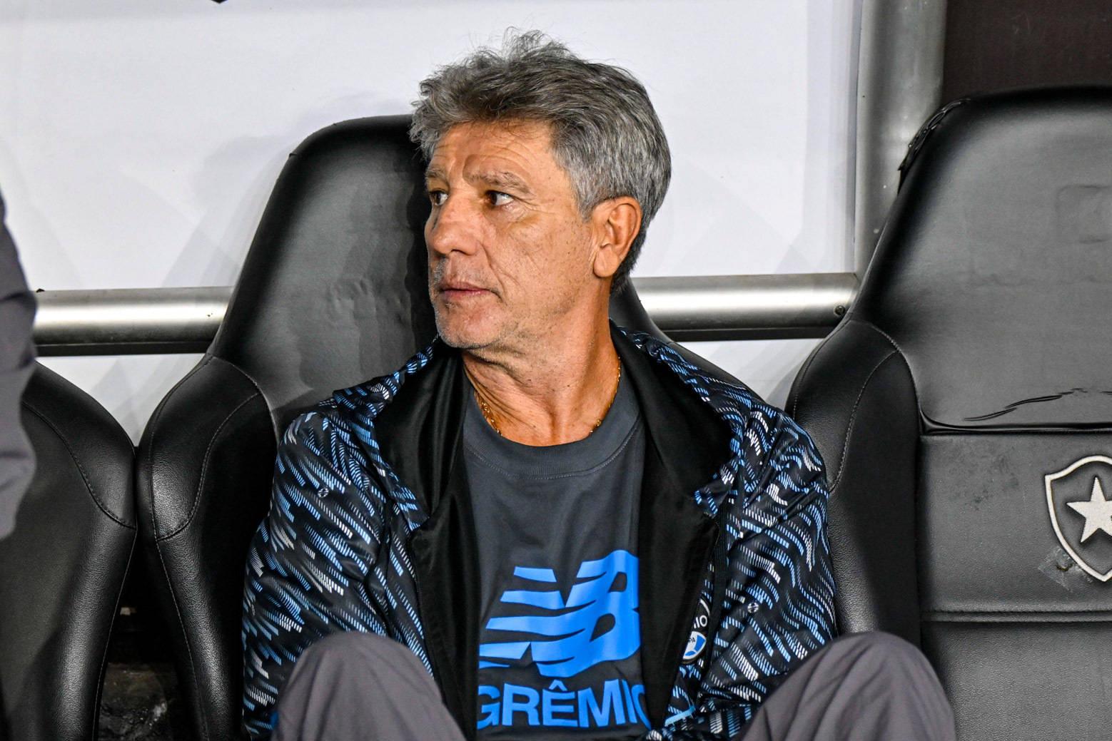 Renato Gaúcho ao lado de Scolari no banco do Grêmio