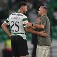 Rui Borges e o capitão Goçalo Inácio, defesa-central e capitão do Sporting - Foto: MIGUEL NUNES