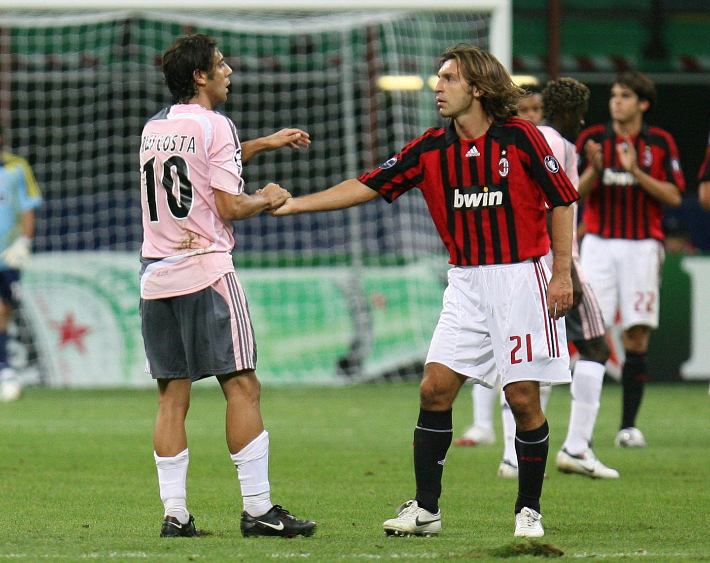 Pirlo abriu o marcador do Milan-Benfica (2-1) da 1.ª jornada da Fase de Grupos da Champions, em San Siro, a 18 de setembro de 2007, Inzaghi ampliou - Foto: A BOLA/Miguel Nunes