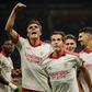 Festa dos jogadores do Benfica em Milão (foto: Imago)